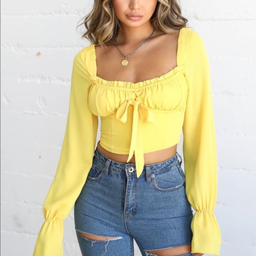 Tiger Mist Yellow Corset Top